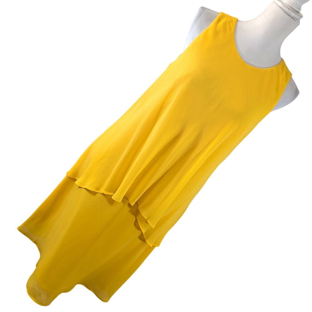 NWOT! LAUREN BY RALPH LAUREN! SUNNY YELLOW CHIFFON ASYMMETRICAL DRESS! SZ 10